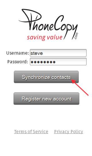 Fill in your Username and Password