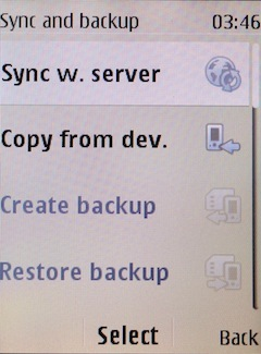 Select Sync w. server