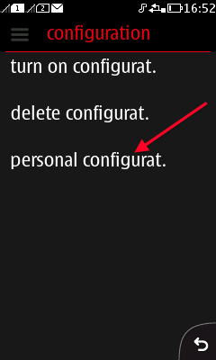 Choose Personal confugurat.