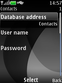Type Contacts into Database address field