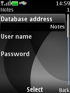 Type Notes into Database address field