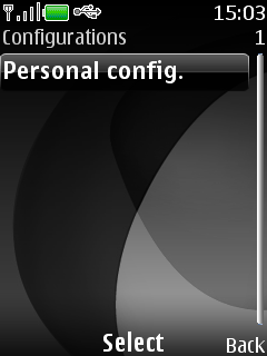 Select Personal config.