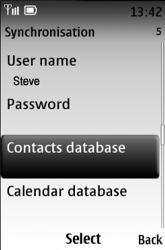 Select Contacts database