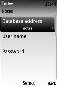 Type Notes into Database address field 