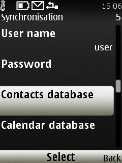 Select Contacts database