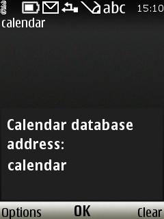 Type calendar into Database address field