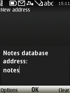 Type Notes into Database address field