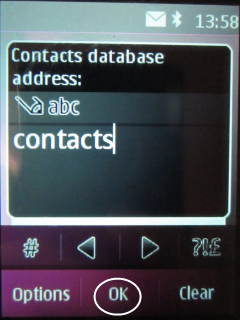 Select Contact database and typeContacts.