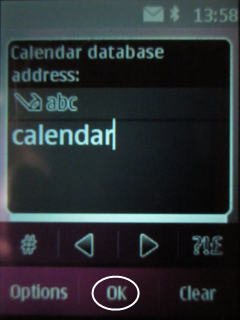 Select Calendar database and type Calendar