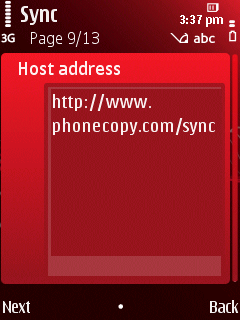 Enter http://www.phonecopy.com/sync